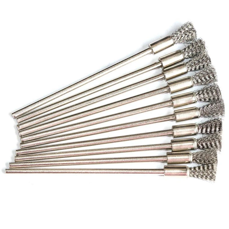 

3Mm Diameter Shank, Lengthened Polishing Head Rust Removal Brush, Steel Wire Deep Groove Polishing Brush