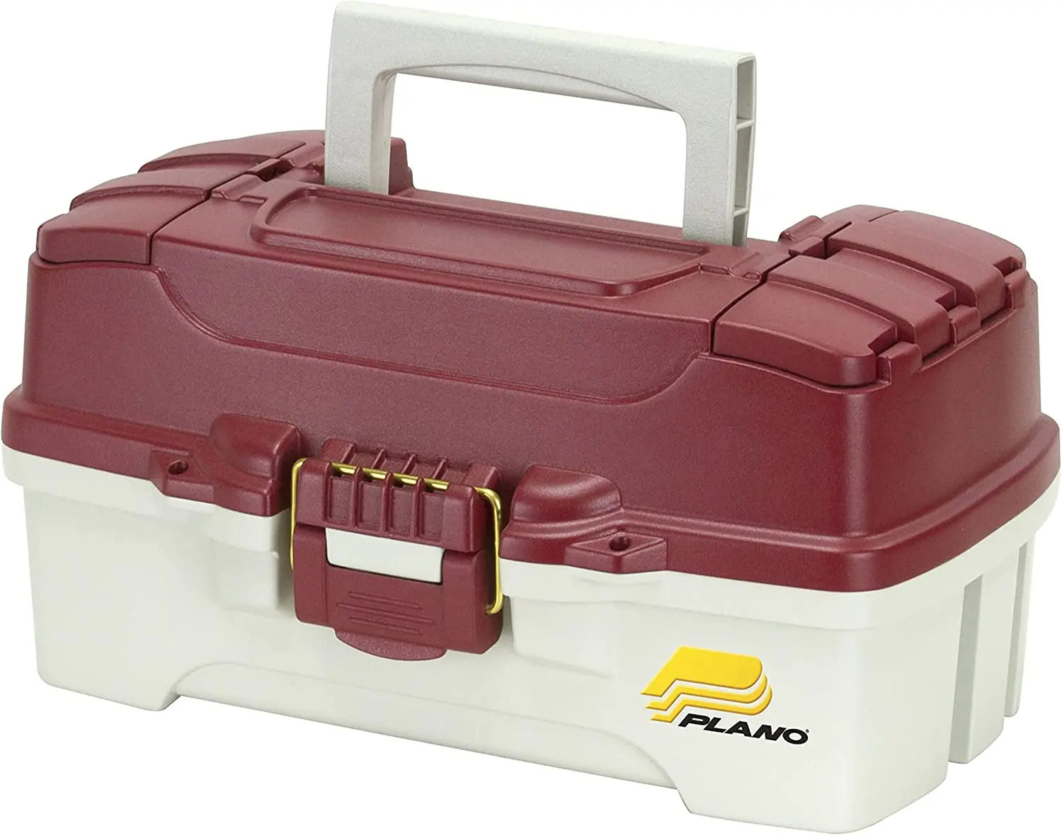 

Caixa de equipamentos de 1 bandeja com acesso duplo na parte , vermelho metálico/off-white, armazenamento de equipamentos premi