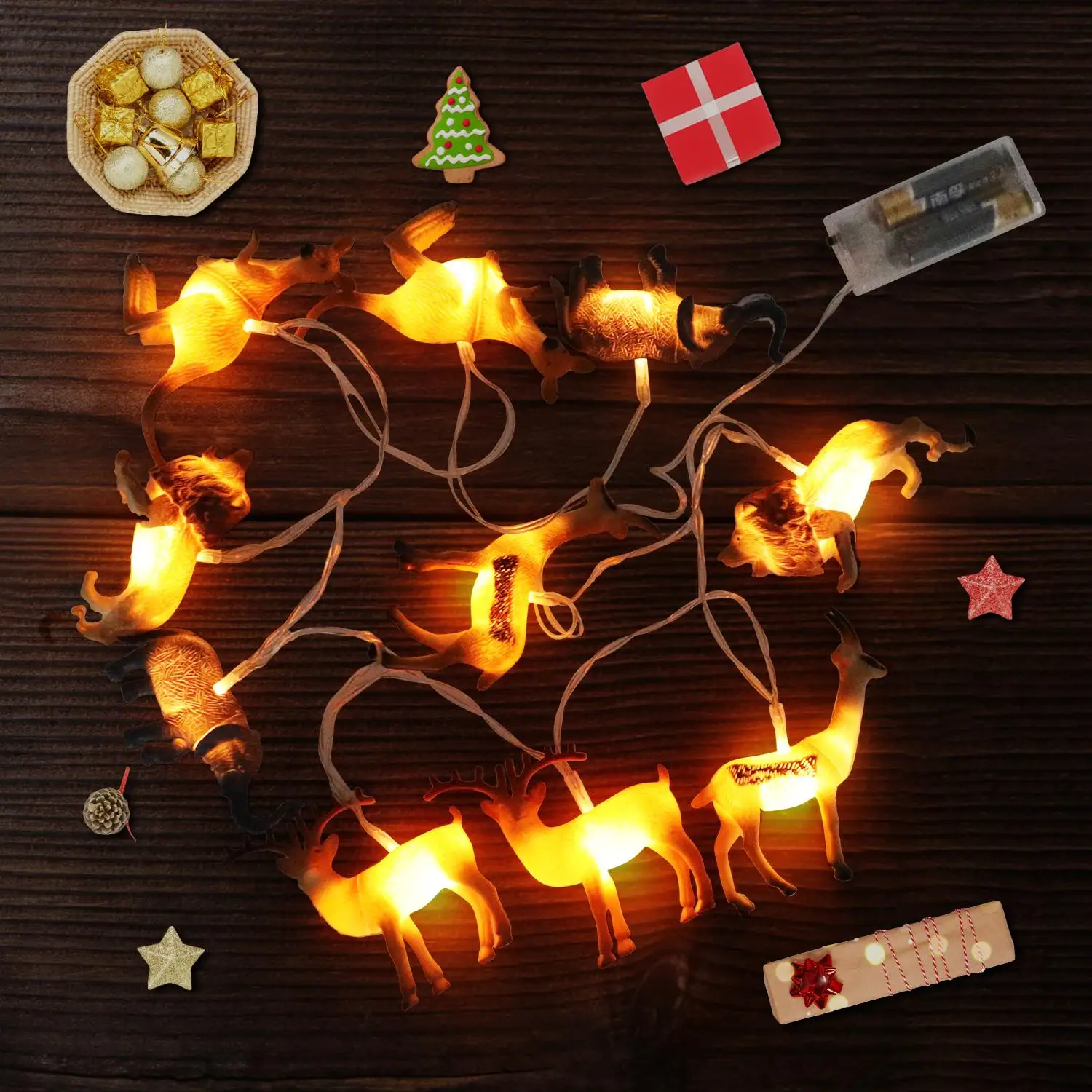 

Animal String Light For Kids Christmas 10LED Fairy Light Children'S Room Lights Indoor String Light USB Battery Powered Kid Gift