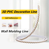 3d pvc trim line self adhesive decorative soft line ceiling baseboard gap decor strip background wall molding line 3d sticker