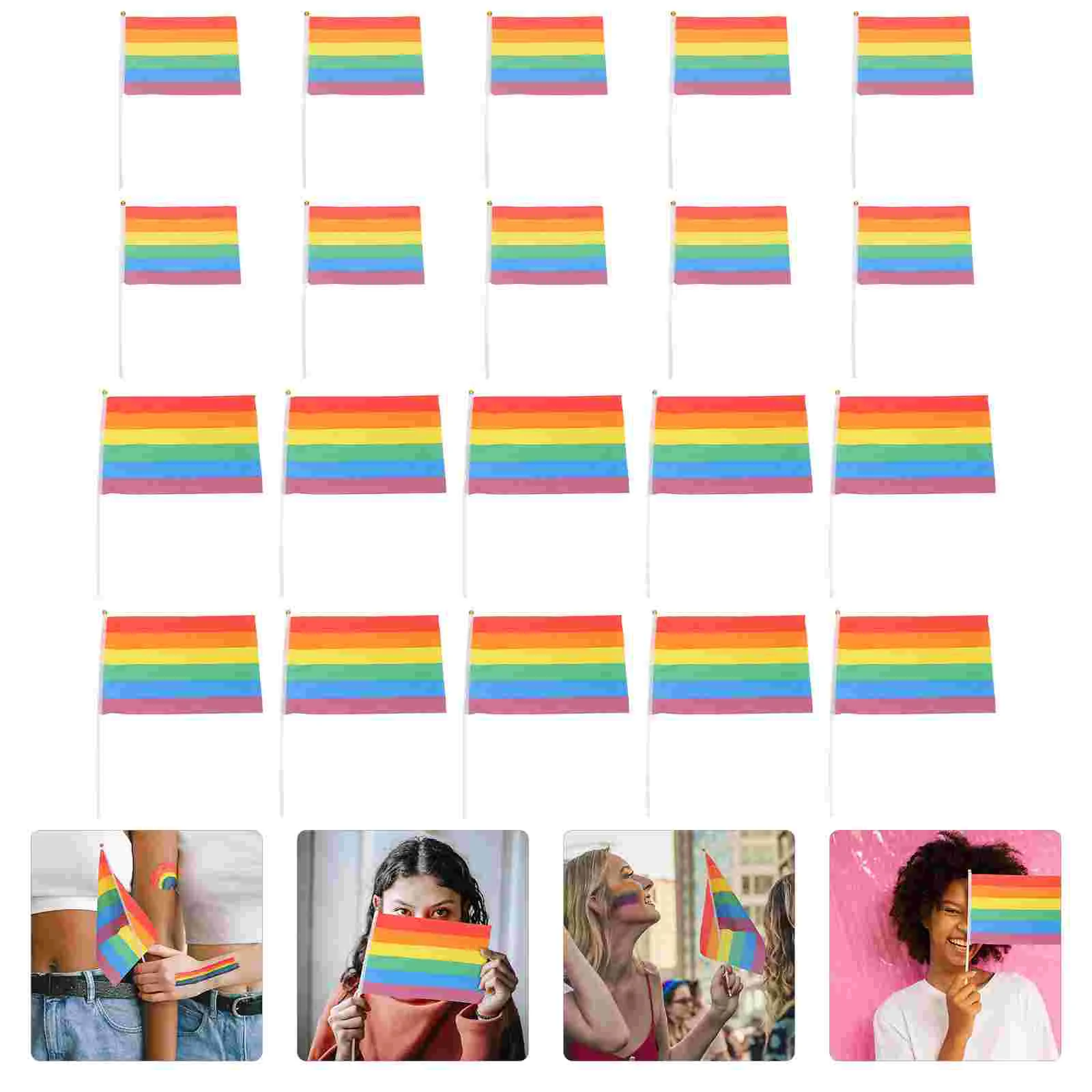 

30pcs Polyester Pride Flag Portable Outdoor Banner for Party