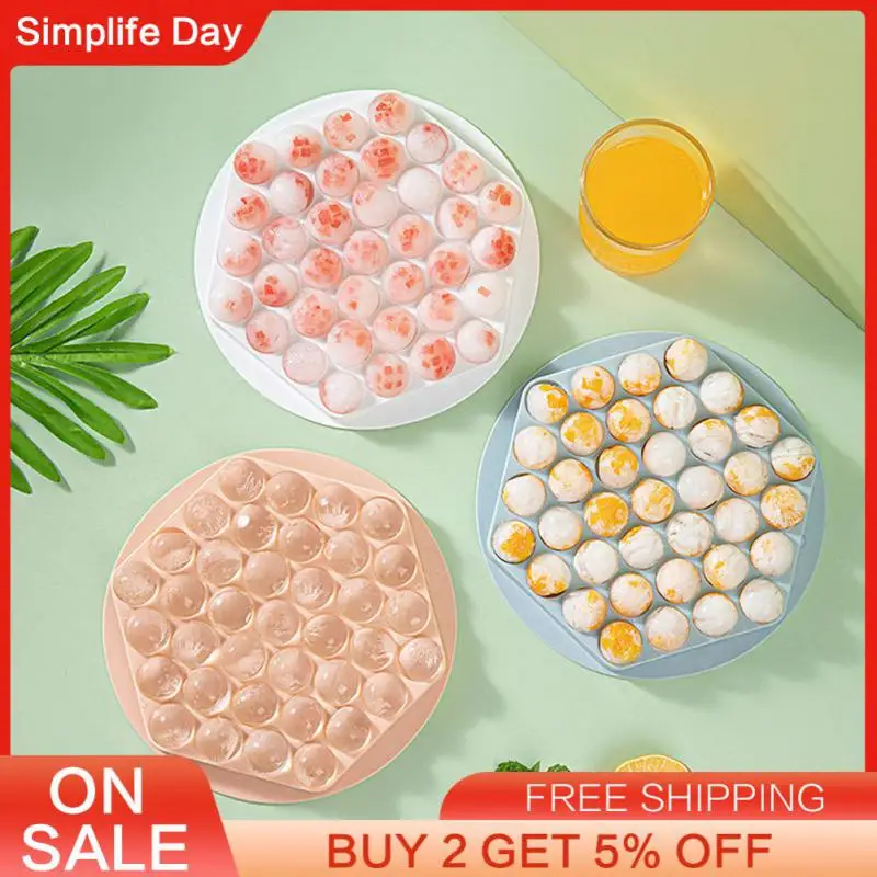 

Colorful Round Ice Mould Tray Kitchen Plastic Ice Hockey Mold Food Grade Makers Kitchen DIY Ice Cream Mould