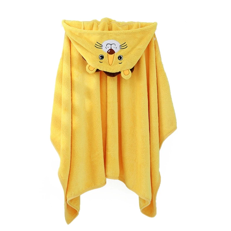 

Baby Hooded Bath Towel Receiving Blanket Cartoon Animal Swaddle Wrap Towel Coral Fleece Cape Bathrobe Cloak Poncho