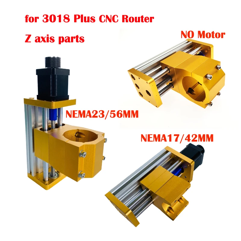 Enlarge 3018 Plus CNC Router Z Axis T-Screw Aluminum Sliding Table 85mm Support 300W or 500W Spindle Apply for Nema17/42mm Stepper Motor