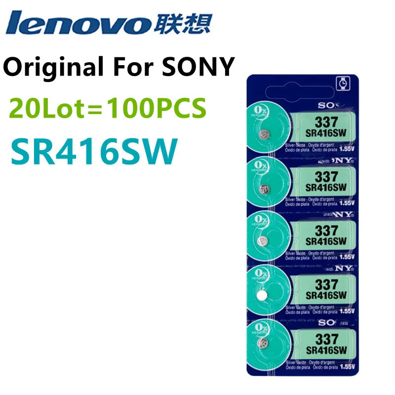 

100Pcs Original For SONY 337 SR416SW AG6 LR416 337A Silver Oxide Button Cell Batteries LED Headphone Watch Batteries Swiss Made