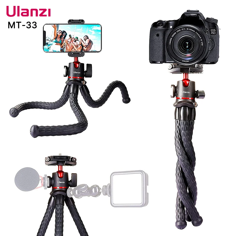 

VIJIM Ulanzi MT-33 Flexible Octopus Tripod for Phone Camera DSLR 2in1 Design Tripod With Phone Holder Side Cold Shoe 1/4'' Screw