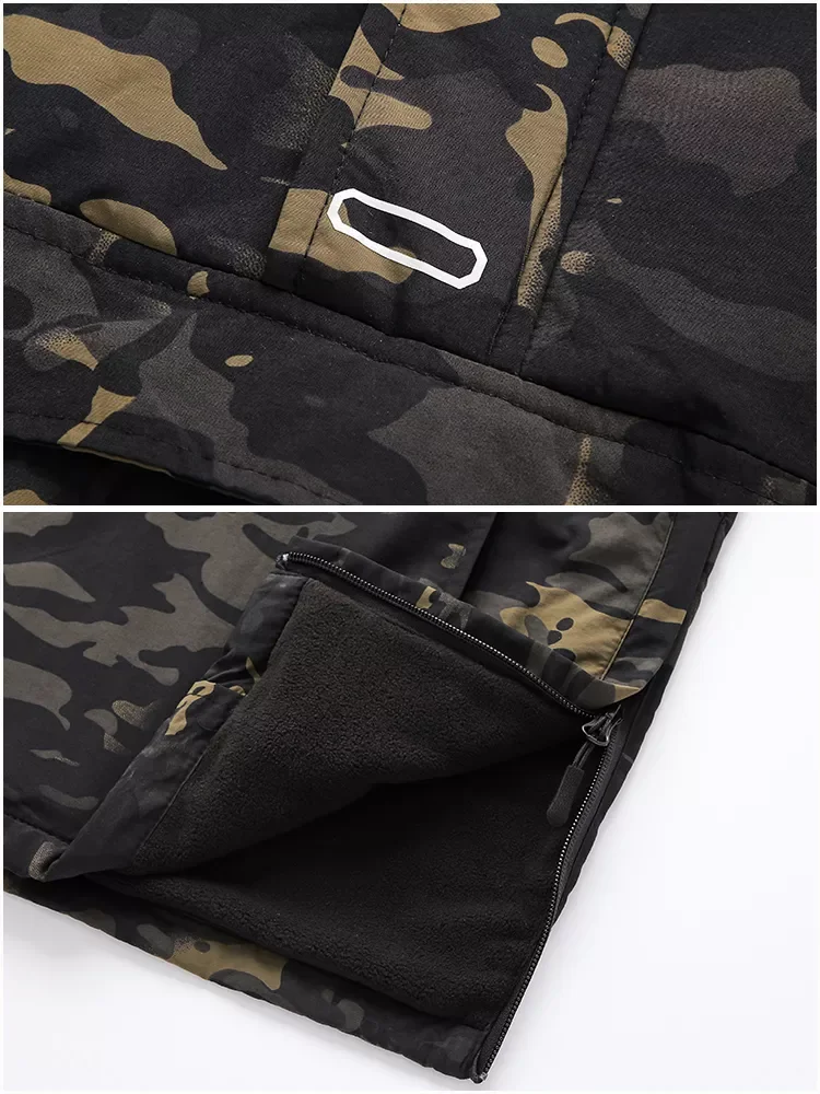 Sweater Coat Military Camouflage Outdoor Hunting Hiking Hoodie Clothin Mege Brand Tactical Men's Fleece Parka Winter Thick Warm