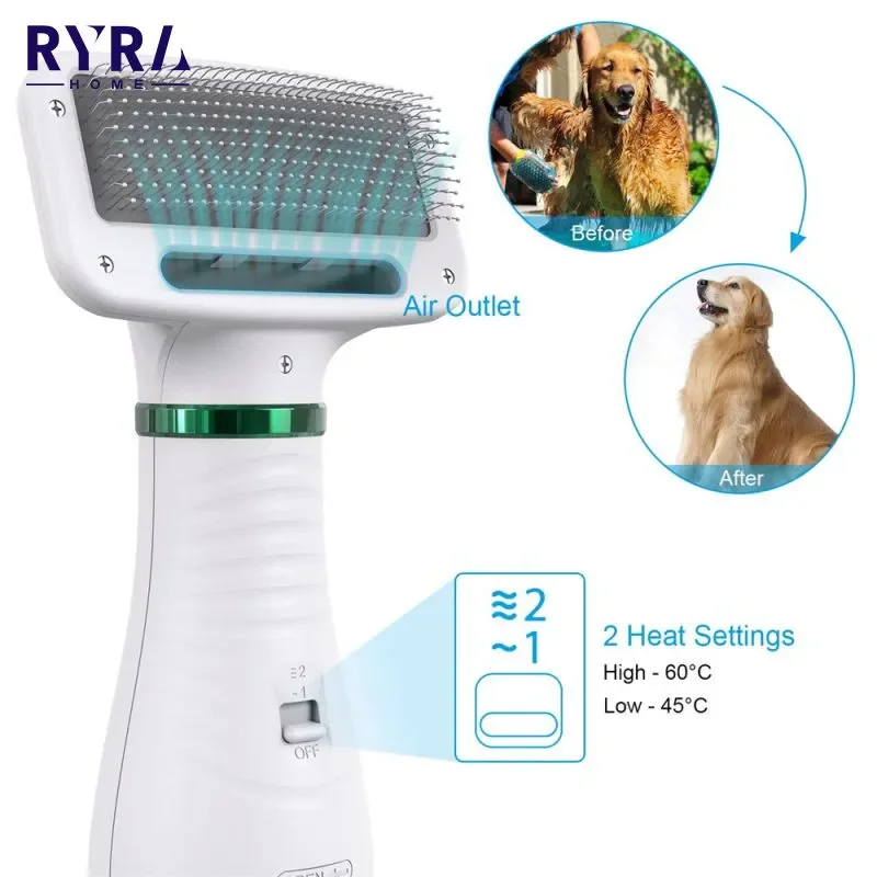 

Special Blowing Comb 2-In-1 Portable Dog Dryer Grooming Hair Removal Brush Dog Fur Blower Low Noise Temprature Tools