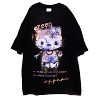hello kitty kawaii cute cartoon tshirt 100 cotton loose streetwear female goth tee fashion t shirt clothes girl birthday gift