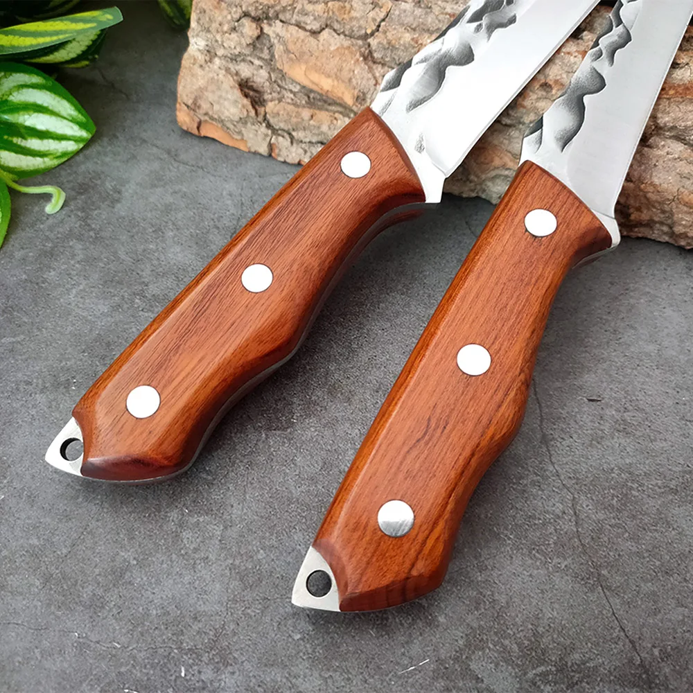 Кованый нож для мясника из нержавеющей стали шеф-повара сербской измельчения