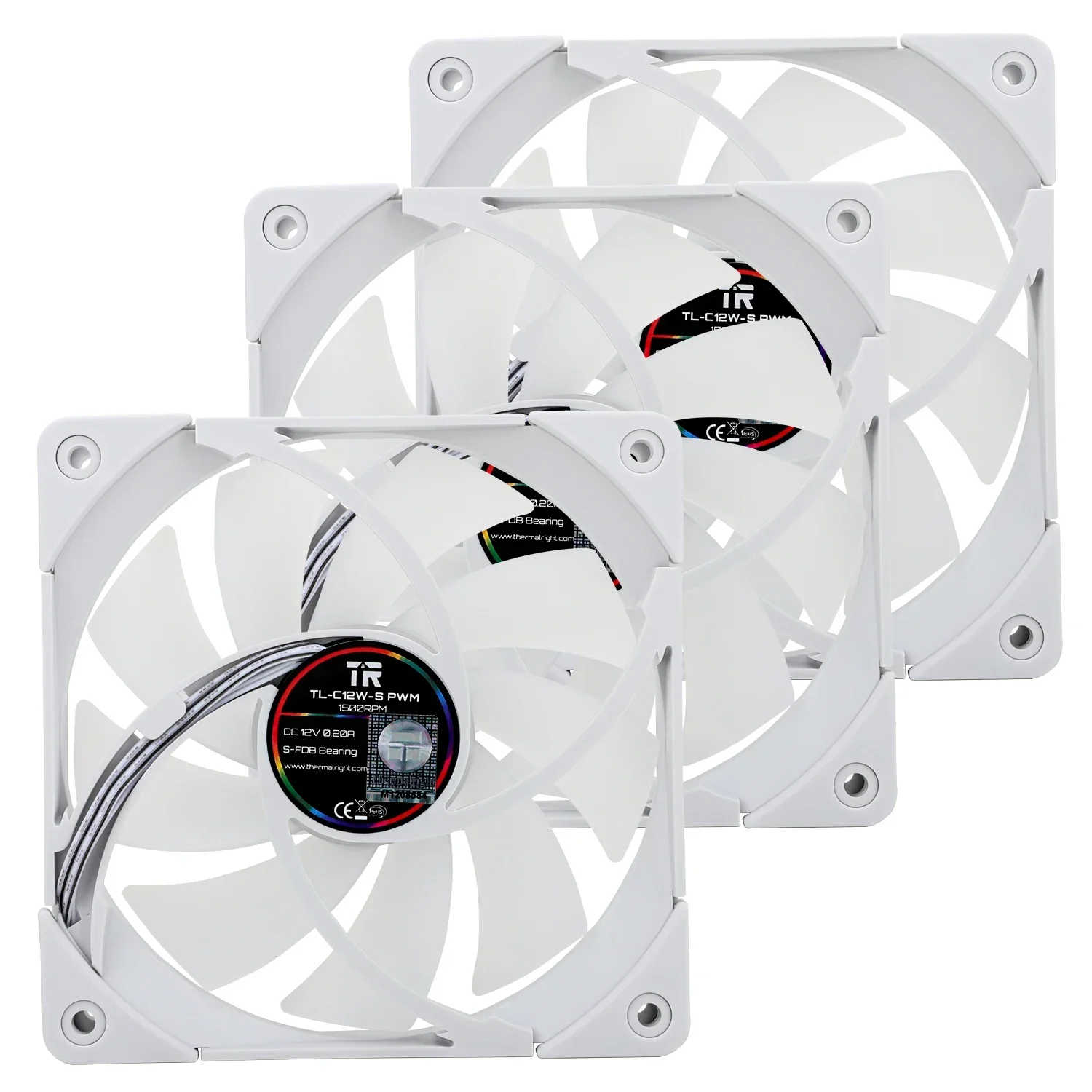 Thermalright Computer Case 120mm Quiet CPU Cooler Radiator PWM Cooling Fan For PC ARGB 5V3PIN/12V4PIN TL-C12W-S 3 in 1