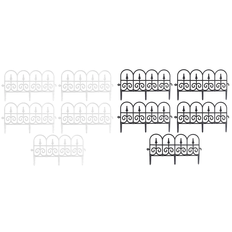 

5 PCS Plastic Garden Fence Inserted In The Ground Fence Garden Border Edging Garden Decor Wedding Decor Fence