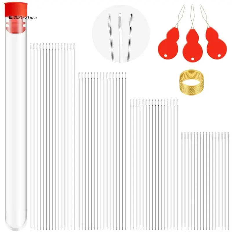 

65 шт., набор игл для вышивания бисером, 4 размера