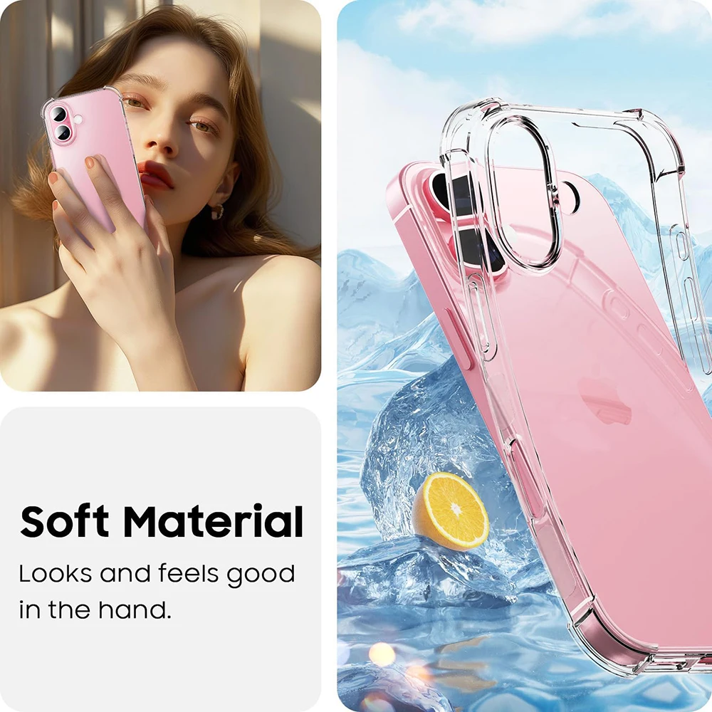 Чехол для iPhone 16 15 14 13 12 Mini 11 Pro XS Max X XR SE 2022 2020 7 8 Plus Противоударный силиконовый чехол