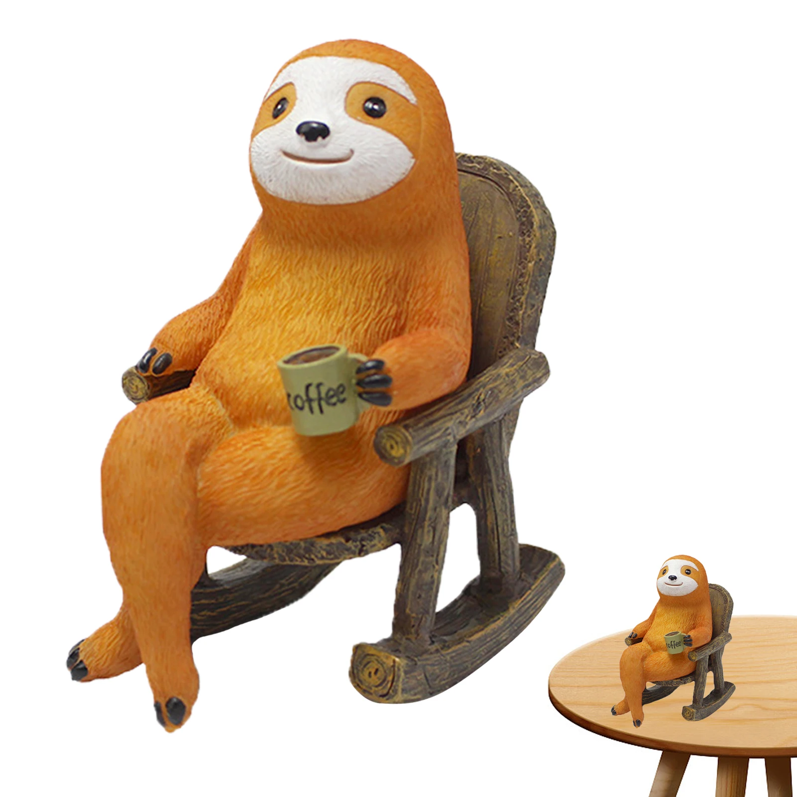 

Sloth Figurine Resin Sloth Figurines Relaxing On Rocking Chair Statue Creative Resin Garden Sloth Statue Relaxing On Rocking