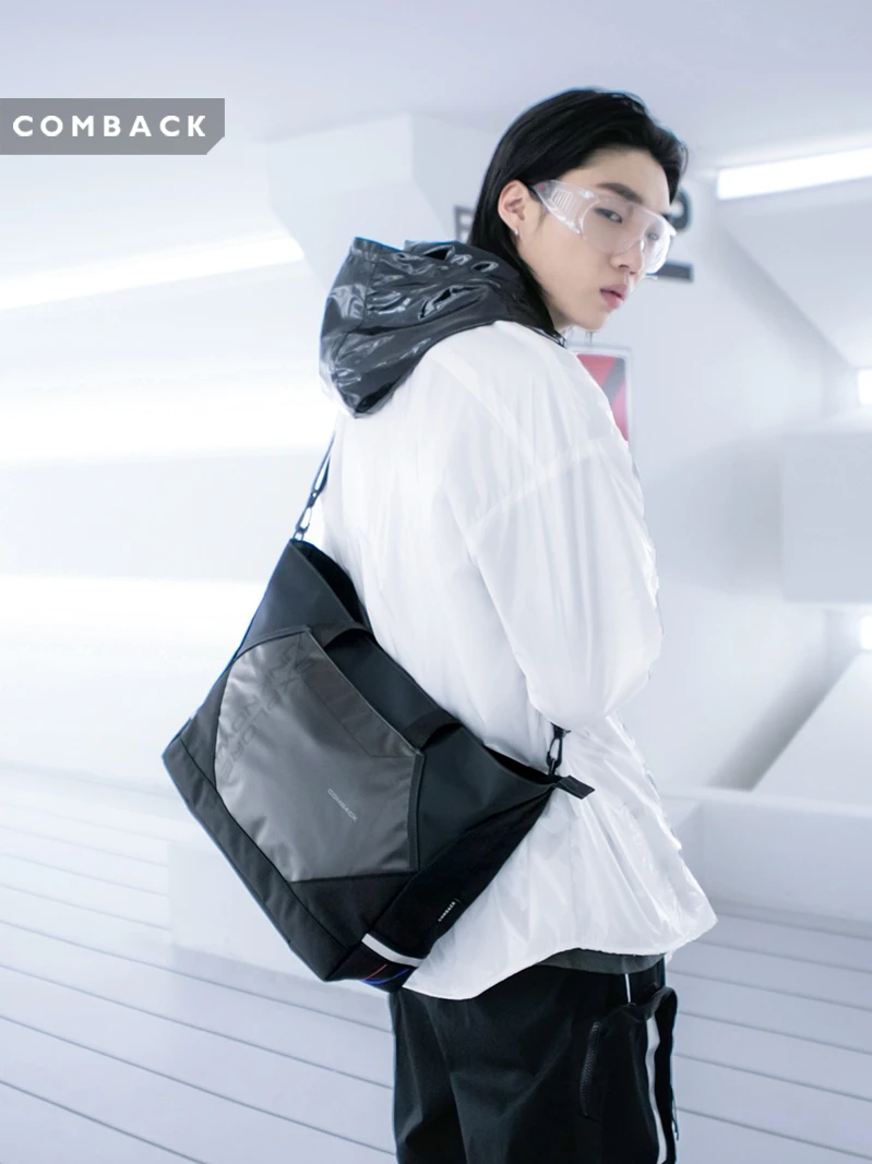 COMBACK 22AW Shoulder Bag Fashion Large Capacity Dual-Purpose Simple Stitching Cross-Body Bag Men Streetwear Techwear Darkwear