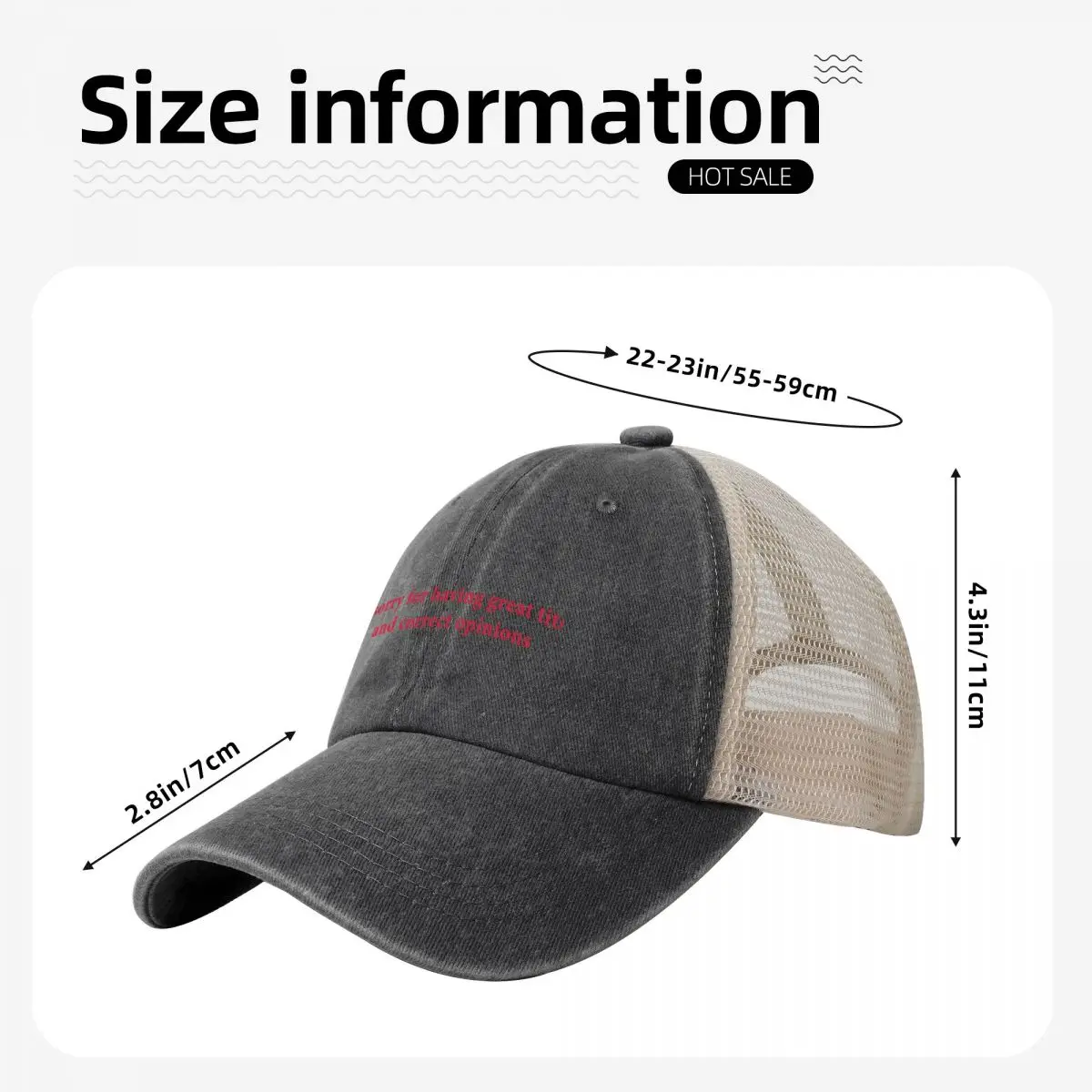 Sorry For Having Great Tits And Correct Opinions Funny Baseball Cap Brand Man cap Big Size Hat Boy Child Women's