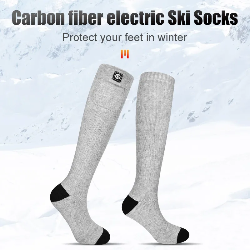 Зимние мужские носки с подогревом снежного оленя перезаряжаемые аксессуары для