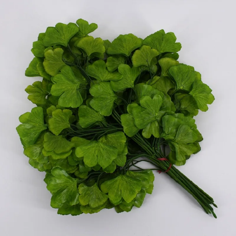 12 шт. 60 см белая гинкго билоба Maidenhair листья дерева ветки шелковые искусственные
