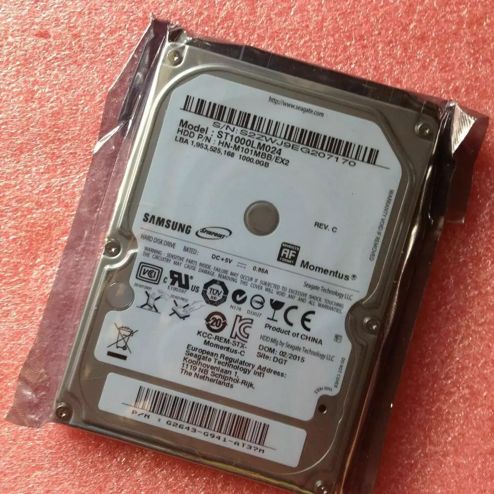 

Жесткий диск для ноутбука Samsung Seagate ST1000LM024 1 ТБ 5400 об/мин SATA 2,5"