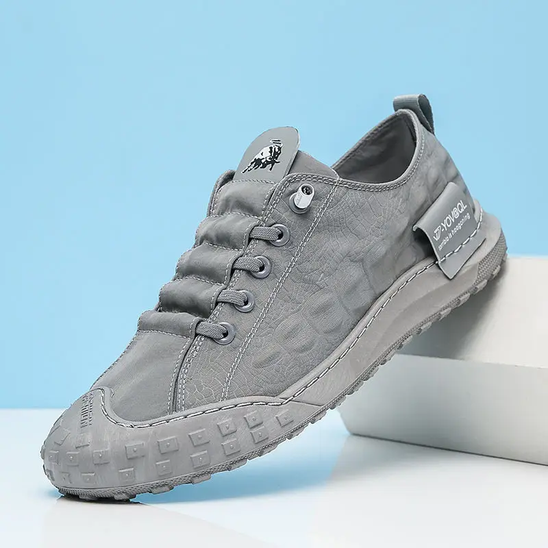 

Men's Shoes 2021 Trend Comfortable Breathable Ice Silk Cloth Flats Sneakers Crocodile Pattern Design All-match Casual Loafers