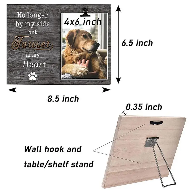 Dog Memorial Picture Frame Wooden Dog Memorial Picture Frames For Dogs That Passed Sympathy Photo Keepsake Cat Dog Loss Gift images - 6