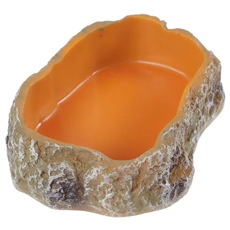 

1pc Reptile Feeding Bowl Resin Reptile Water Dish Food Bowl Reptile Food Water Dish For Lizard Tortoise Random Type