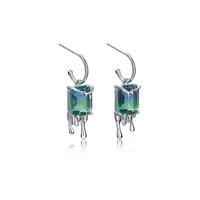 amaiyllis 925 sterling silver light luxury lava gradient tourmaline stud earrings personality fashion stone drop earrings