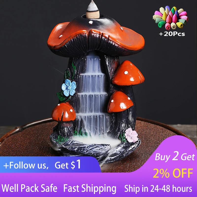

Creative mushroom, high mountain, flowing water, backflow incense burner