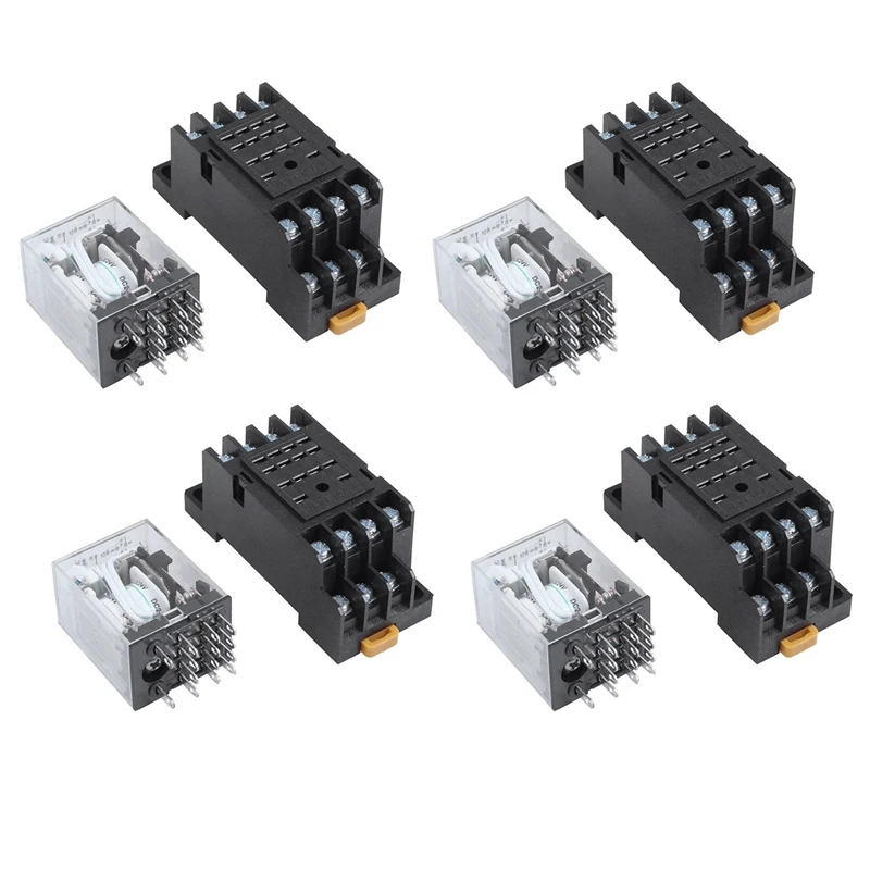 

4X DC 24V Катушка вольт 4PDT 14-контактный терминал электромагнитное реле HH54P