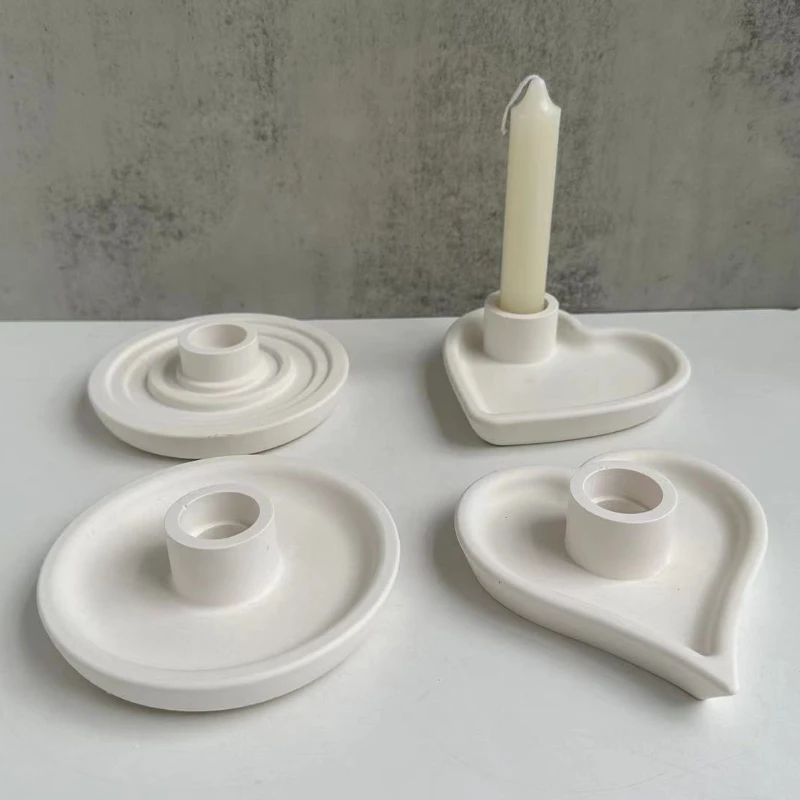 Silicone Molds Diy Handmade Ement Candlesticks Plaster Candle Base Tray Epoxy Resin Mold