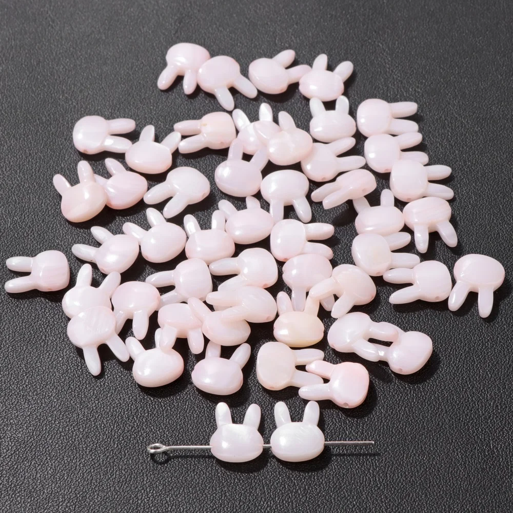 10x12 мм Милые кролики натуральные раковины мягкие бусины порошок голубая