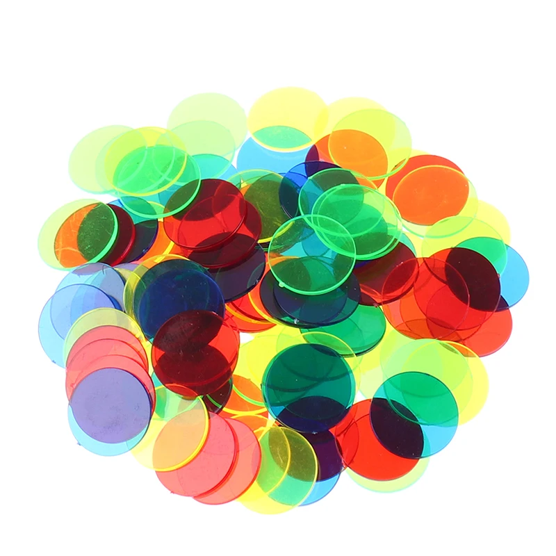 

100pcs Montessori Learning Education Math Toys Color Plastic coin Bingo Chip Learning Resources Children Kids Classroom Supplies