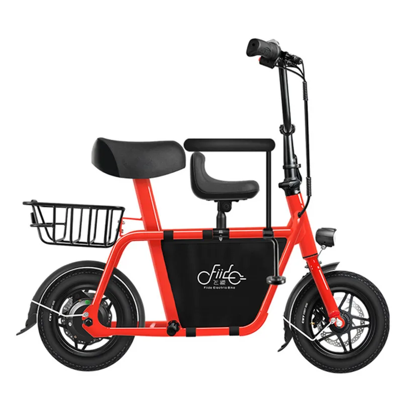 

12 Inch Foldable Electric Bike Two Wheels 36V 250W Portable Mini Parent Child Electric Scooter Adult With Two Seats