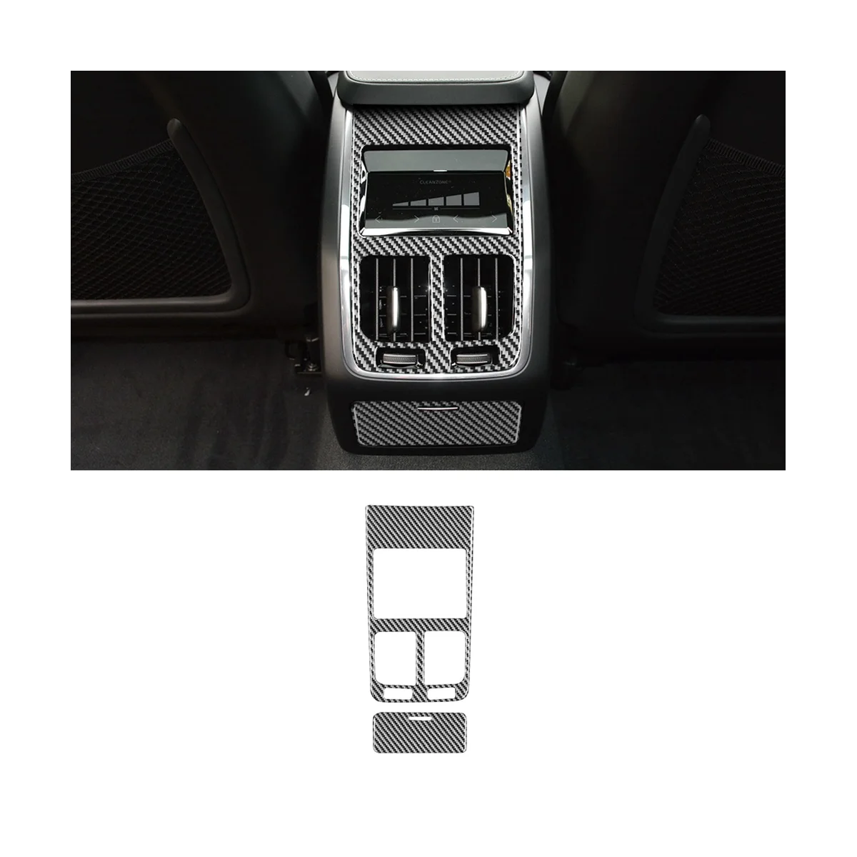 

Carbon Fiber Car Rear Air Conditioner Outlet Frame Cover Trim Sticker for Volvo S90 2017-2022 Accessories