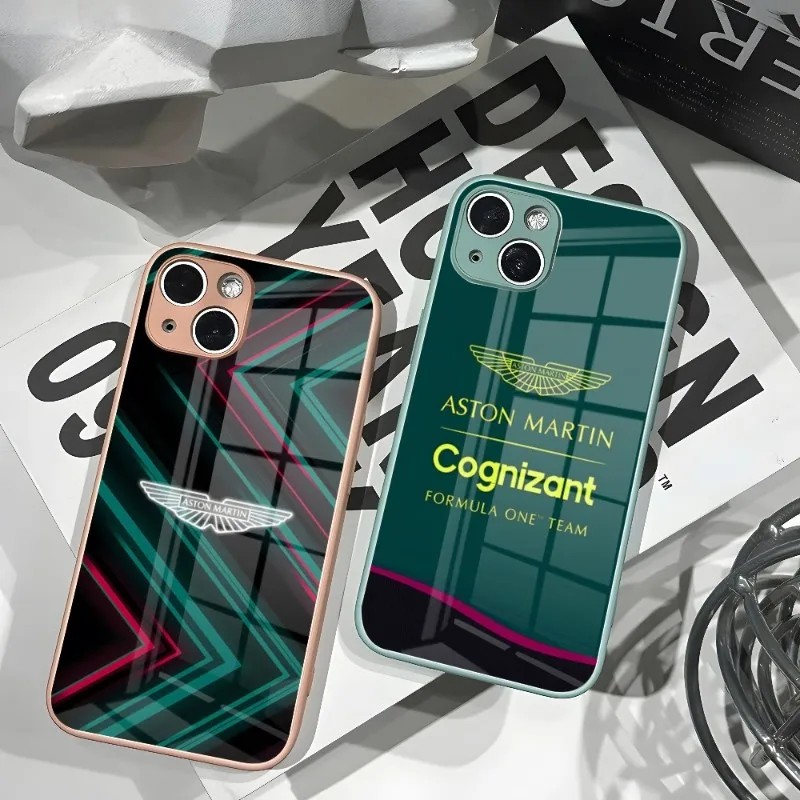 

Новинка 2023, чехол для телефона Aston Martin для IPhone 14 13 11 12 XR XS MAX 7/8 X Plus, цветные чехлы из закаленного стекла для пар