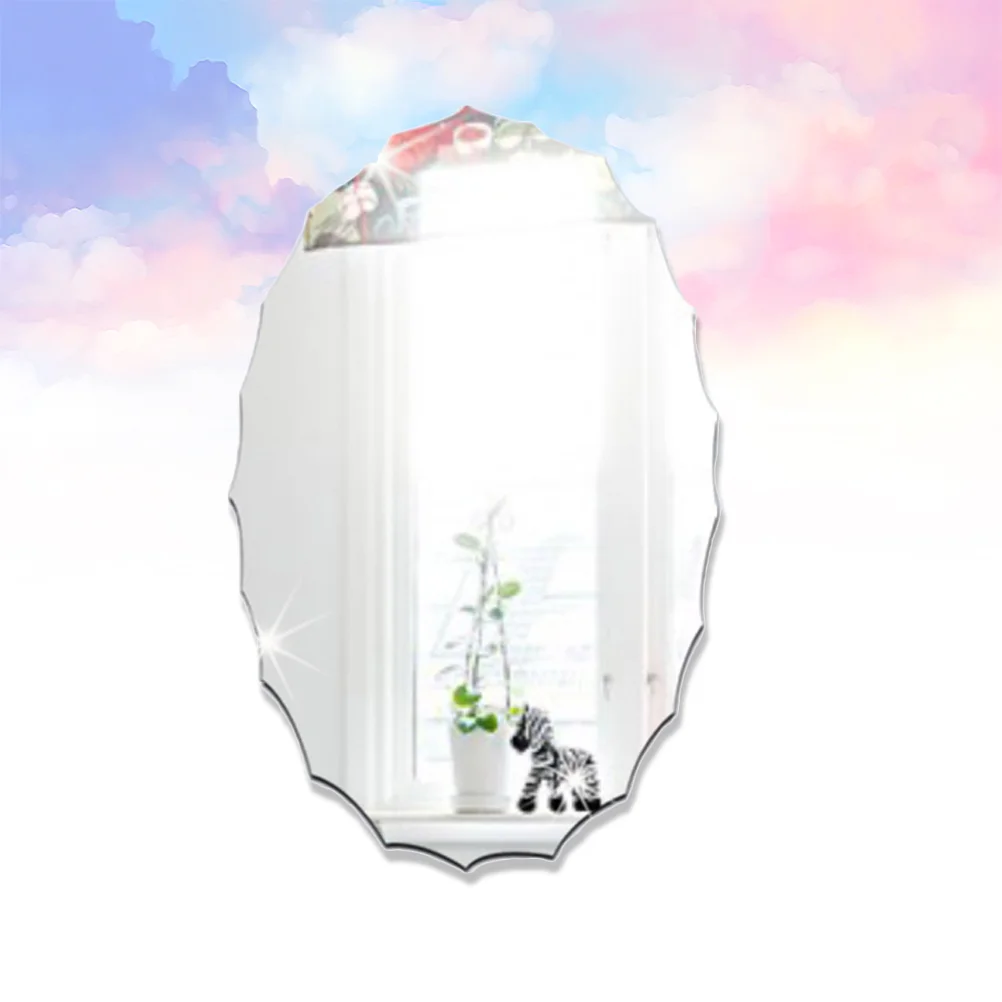 Овальная зеркальная наклейка для ванной комнаты декоративные наклейки на стену