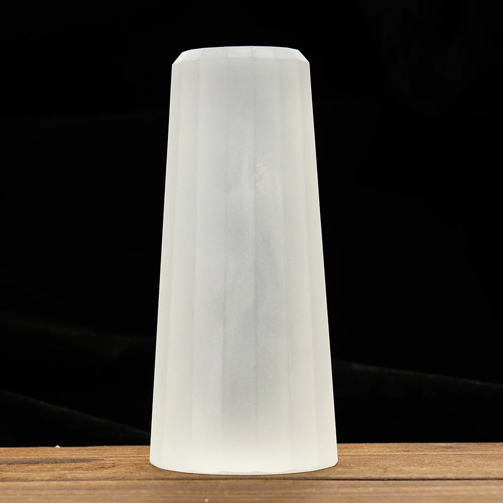 

Exquisite Striped Frosted Glass Cup Shape Ornaments Family Table Furniture Decorations Wooden Crafts