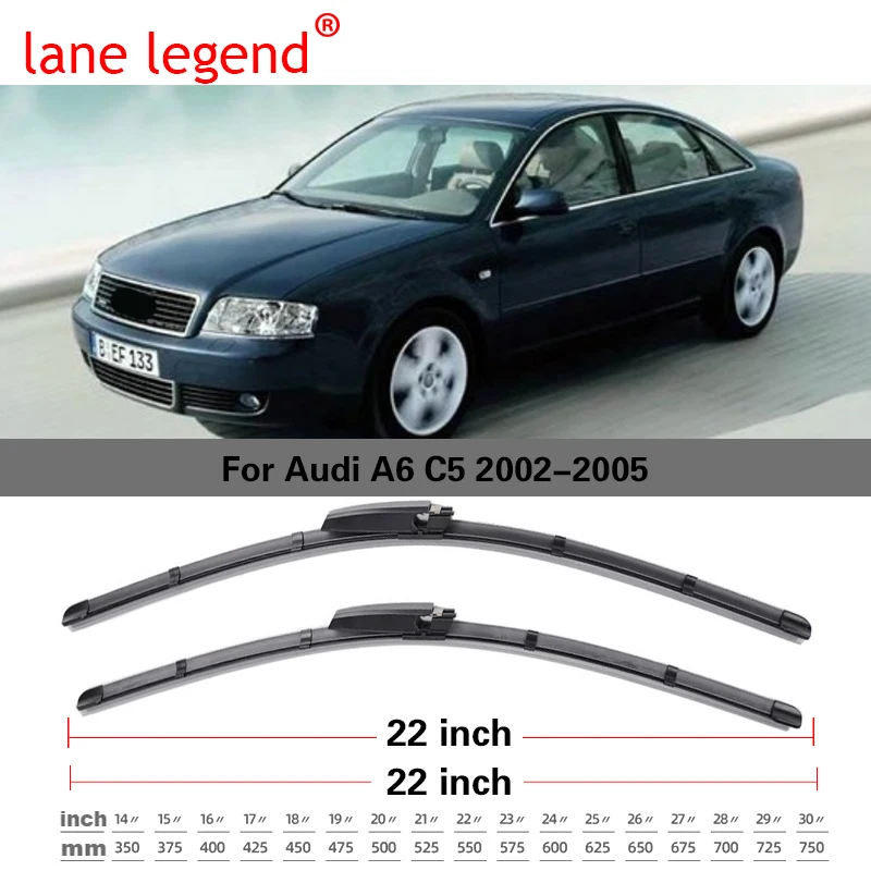 

Щетка стеклоочистителя для Audi A6 (C5), 22 + 22 дюйма, 2002-2005