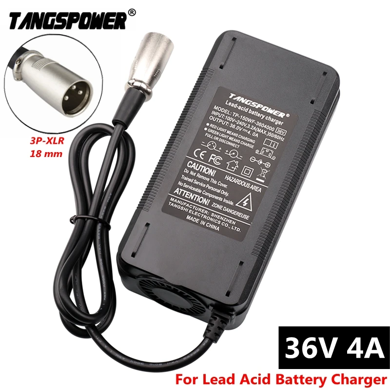 

36V 4A Lead-Acid Battery Charger For 43.2V electric scooter e-bike wheelchair lead acid battery Charger With 3-Pin XLR Connector