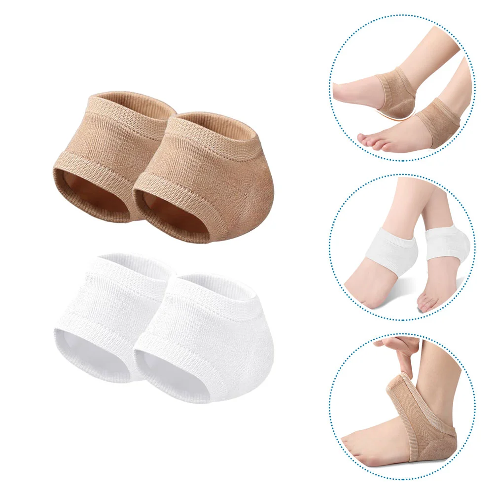 

2 Pairs Breathable Socks Heel Protector Moisturizing Cracked Repair Covers Elastic Toeless Polyester Miss