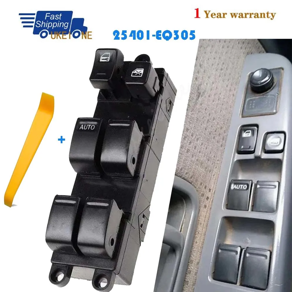 25401-EQ305 для NISSAN X-Trail T30 2002 2003 2004 2005 2006 2007, передняя левая кнопка включения электрического стеклоподъемника, автомобильные аксессуары