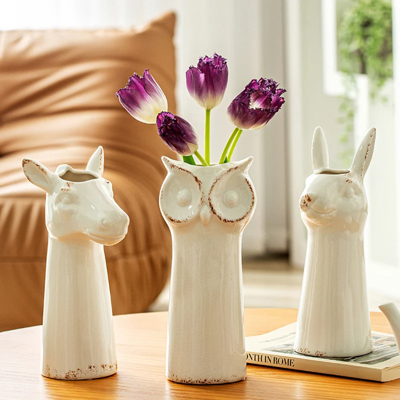 

Flowers Mini Ceramic Vase White Nordic Table Rose Hydroponic Aesthetic Vase Wedding Ikebana Cute Jarrone House Decoration LK50HP