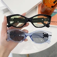 retro frame irregular sunglasses for women 2022 luxury sun glasses men fashion jelly sunglasses with metal hinges uv400 eyewear