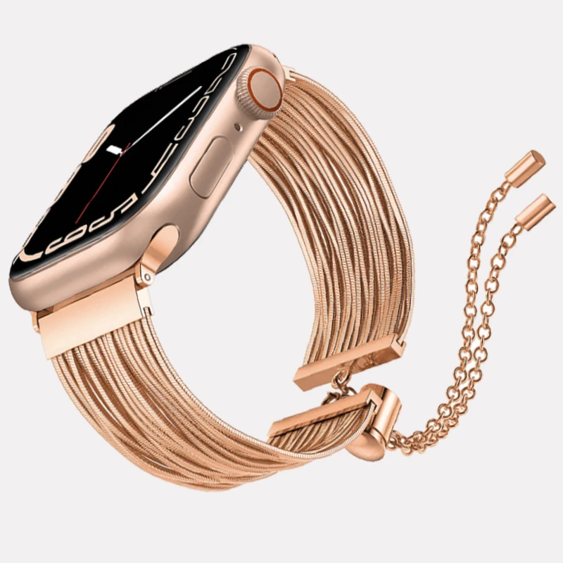 

Strap For Apple Watch Band 49mm 45mm 41mm 44mm 40mm 42mm 38mm Women Steel Chain Bracelet IWatch Ultra SE Series 8 7 6 5 4 3 2 1
