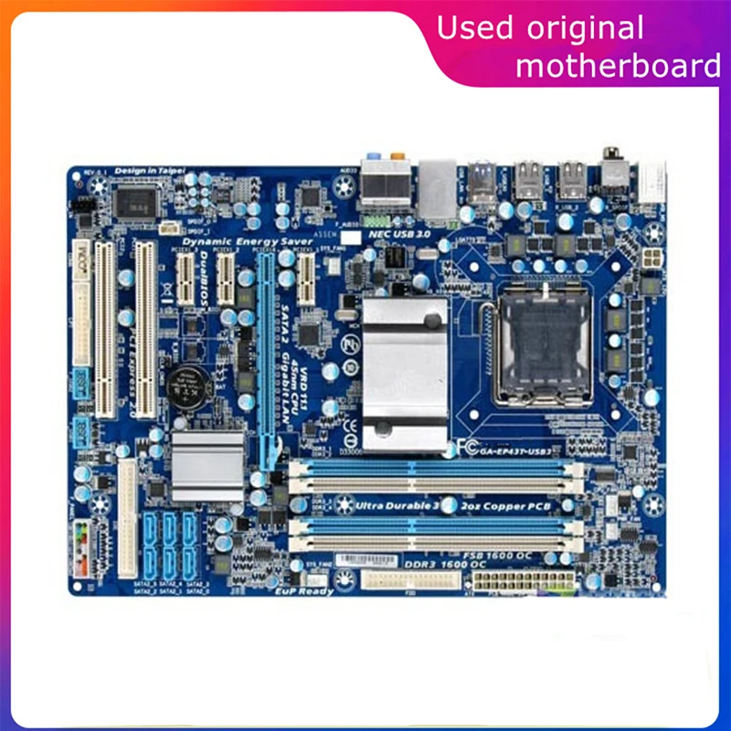

Б/у материнская плата LGA 775 для Intel P43 GA-EP43T-USB3 компьютера USB2.0 SATA2 DDR3 16G десктопная материнская плата