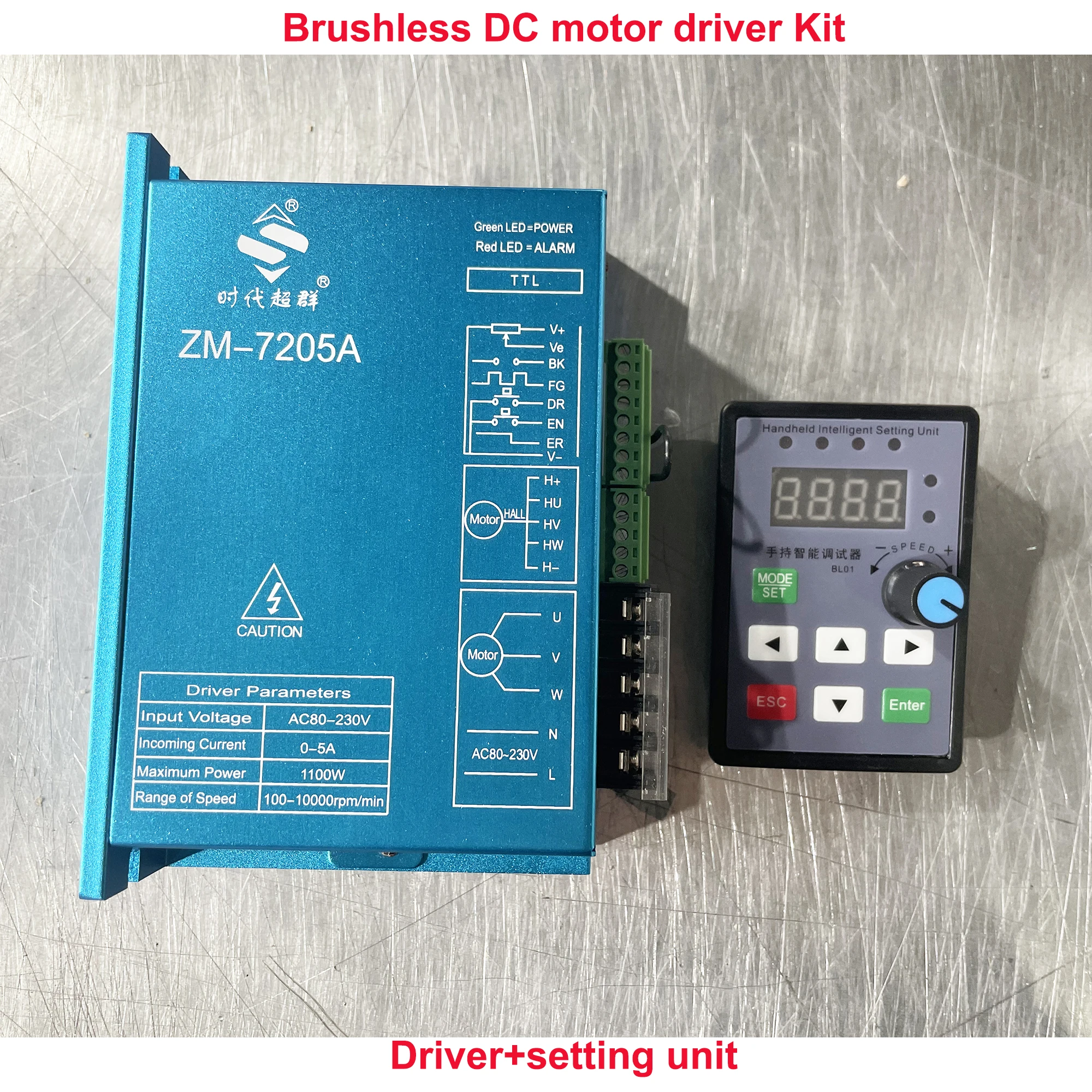 Motorista de Motor sem Escova Zm7205a 220v ac Max. 5a 1100w com Unidade de Ajuste Inteligente Handheld do Depurador do Pulso da Mão Novo 310v dc
