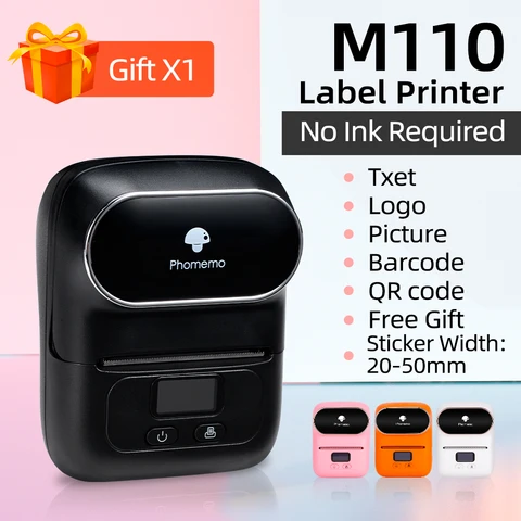 Phomemo M110 устройство для изготовления этикеток мини-принтер этикеток портативный принтер для клейких наклеек этикетировочная машина 20-50 мм для домашнего офиса и школы