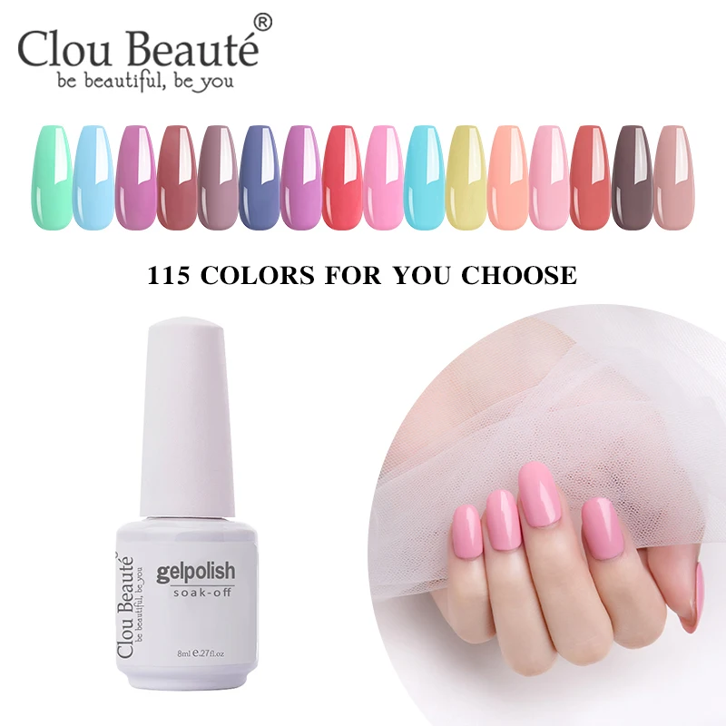 

Clou Beaute 115 Colors 8ml Gel Polish Set Manicure Semi Permanent Vernis Nail Art Design Nail Gel Varnish LED UV Gel Nail Polish
