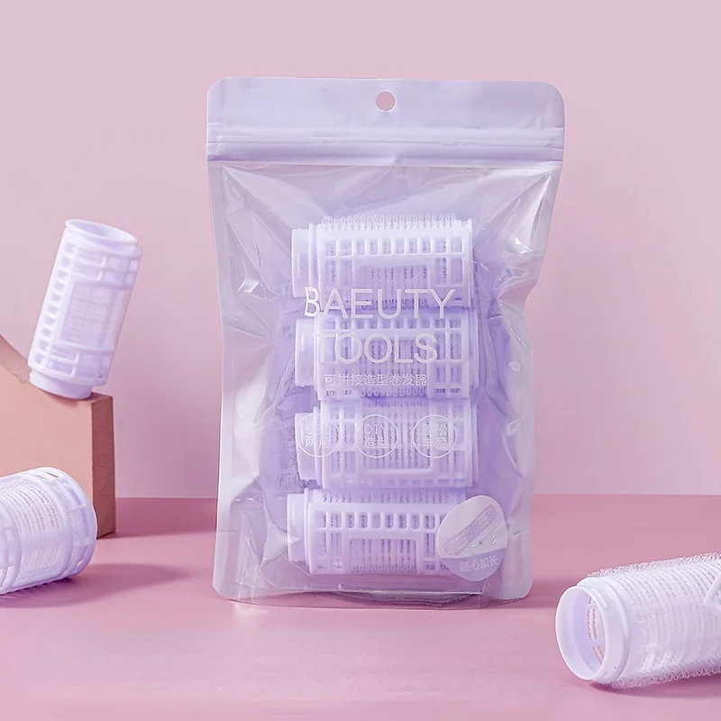 

3/4pcs/lot 2 Size Hair Rollers Purple Portable Plastic Shaping Fixing DIY Styling Roller Roll Curler Beauty Tool for Woman